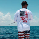 Performance Long Sleeve W/ Mesh | White | Fins & Stripes