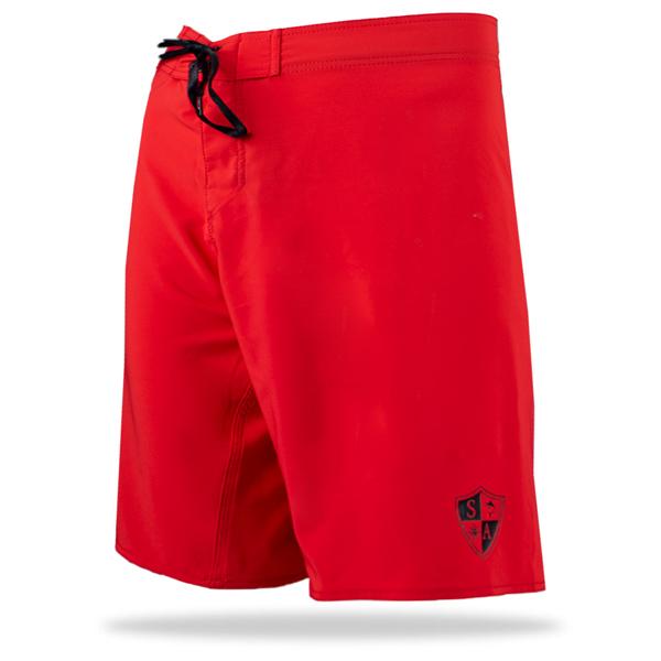 Board Shorts | Solid Red | Black SA Shield