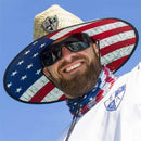 Under Brim Straw Hat | American Flag