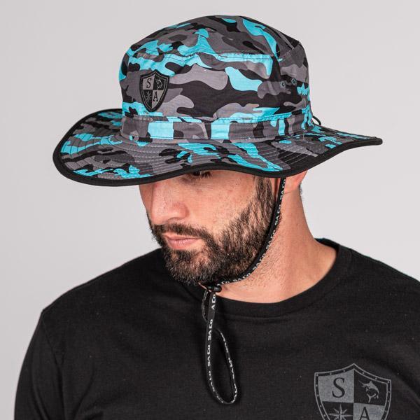 SA Bucket Hat | Aqua Blackout Military Camo