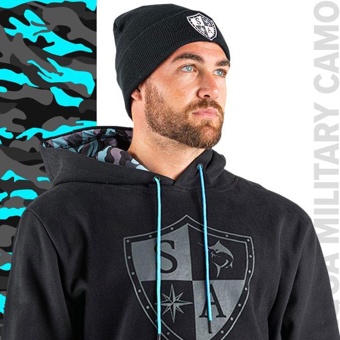 Hoodie Inner Lined | Aqua Military Camo