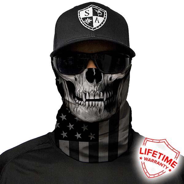 Face Shield® | Blackout American Flag Skull