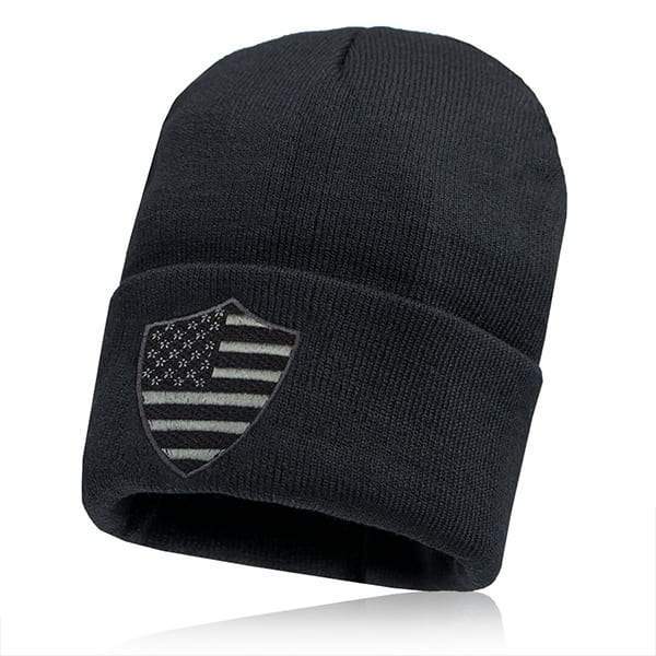 SA Beanie | Black | Blackout American Shield