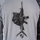 Performance Long Sleeve W/ Mesh | Grey | Blackout American Flag Game On
