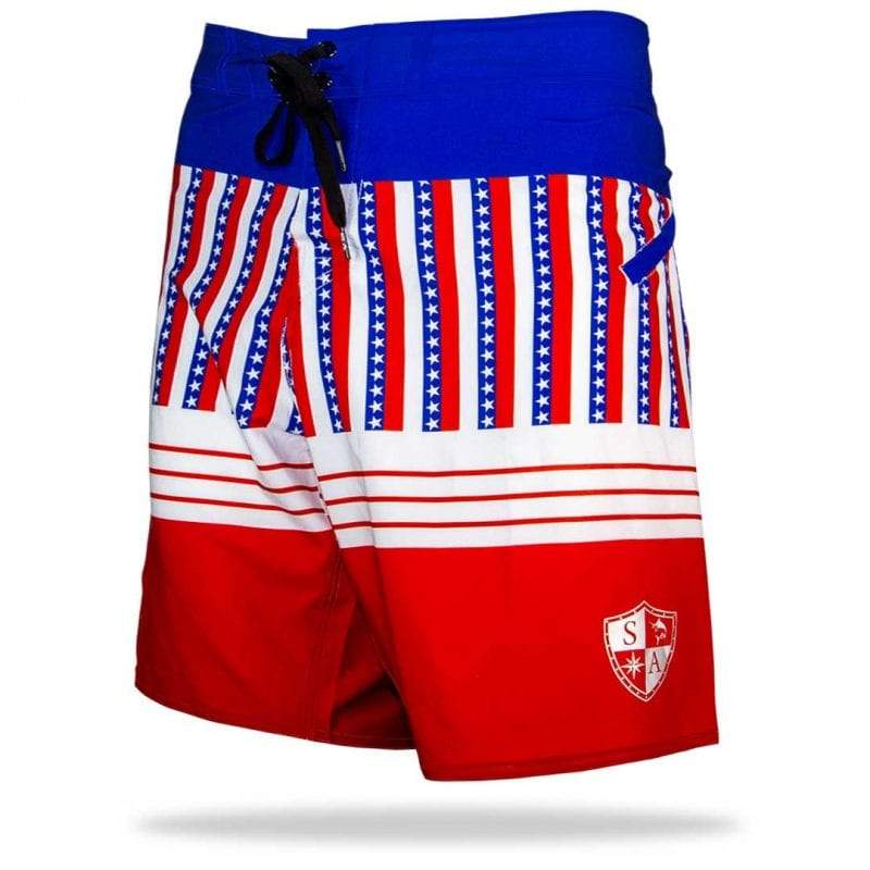 Board Shorts | Stars & Stripes | Silver SA Shield