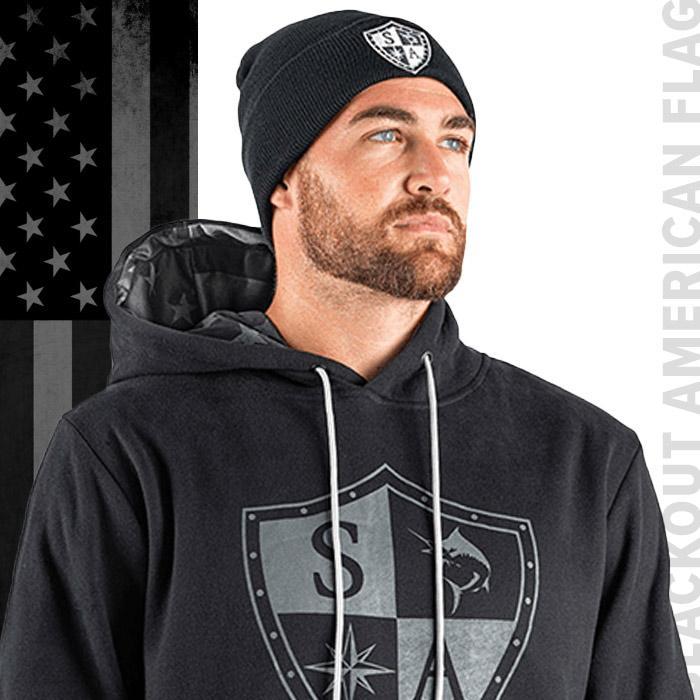 Hoodie Inner Lined | Blackout American Flag