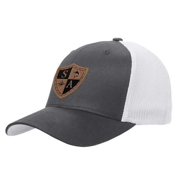 SA Snapback Hat | Charcoal & White | Leather