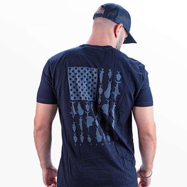 Cotton Short Sleeve|Fins & Stripes | Blackout