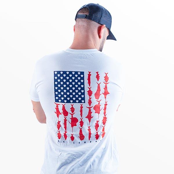 Cotton Short Sleeve | Fins & Stripes | White