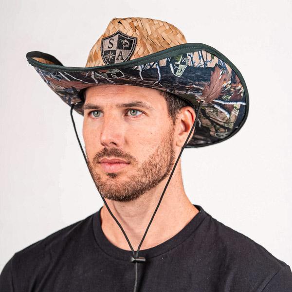 Cowboy Under Brim Straw Hat | SA Dregs Forest Camo