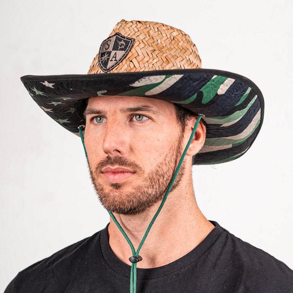 Cowboy Under Brim Straw Hat | Patriot Military Camo