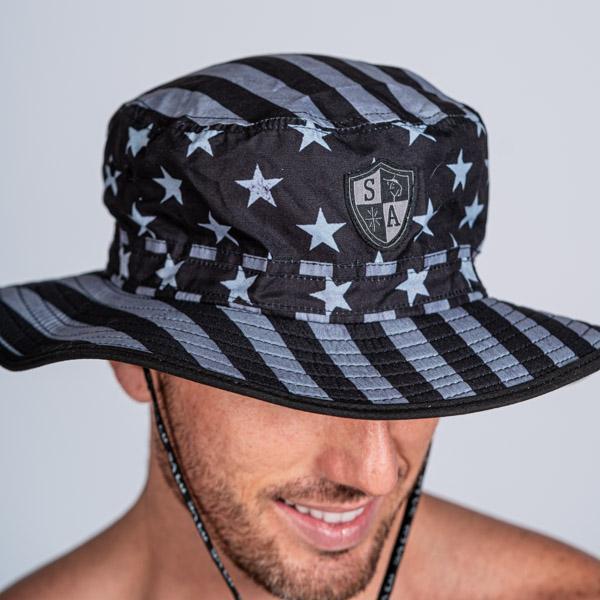 SA Bucket Hat | Solid Blackout American Flag