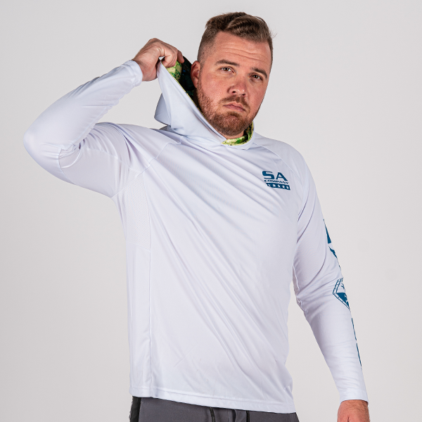 Long Sleeve Hooded PERFormance Long Sleeve W/Mesh | White | Inner Hood-Mahi