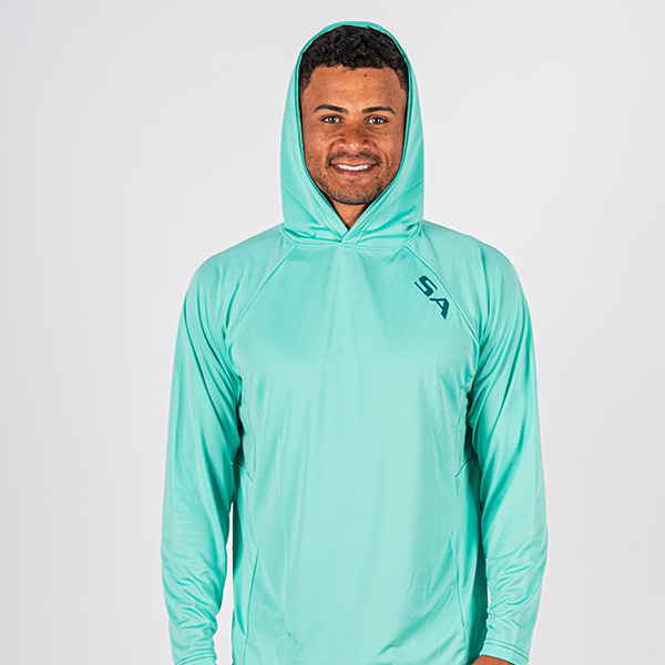 Performance Hooded Long Sleeve W/ Mesh | Mint | 2 Logo