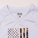 Girls Performance Long Sleeve W/ Mesh | White | Sunflower