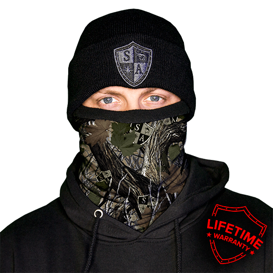 Frost Techs | SA Dregs Forest Camo Fleece Lined Face Shields - SA Company 