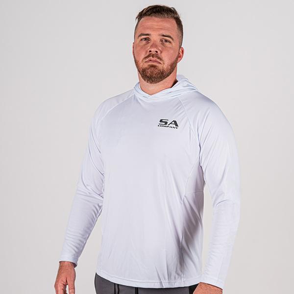 Long Sleeve Hooded PERFormance Long Sleeve W/Mesh | White |SA Company