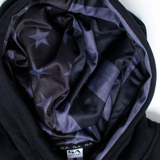 Hoodie Inner Lined | Blackout American Flag
