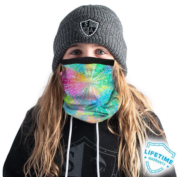 Kids Frost Tech | Rainbow Spiral Fleece Lined Face Shield