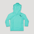 Kids Performance Hooded Long Sleeve W/ Mesh | Mint | 2-Logo