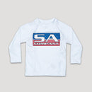 Kids Performance Long Sleeve W/ Mesh | White | Stars & Pinstripes