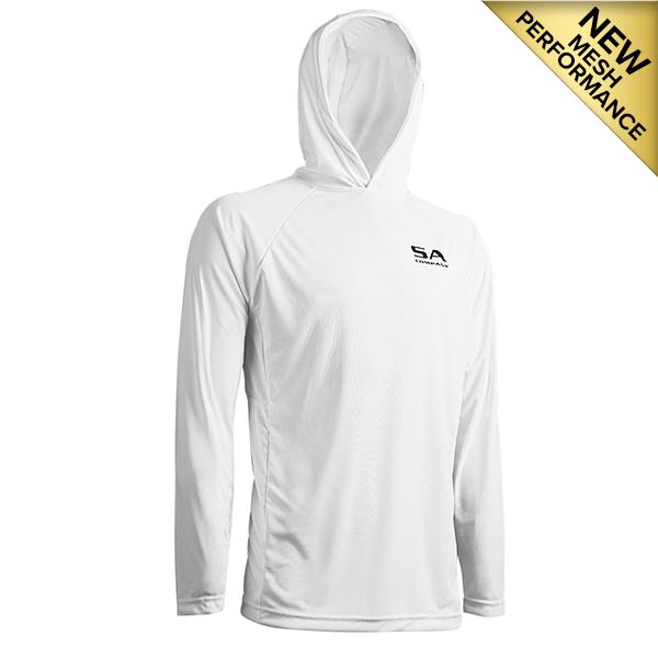 Long Sleeve Hooded PERFormance Long Sleeve W/Mesh | White |SA Company