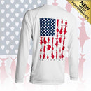 Performance Long Sleeve W/ Mesh | White | Fins & Stripes
