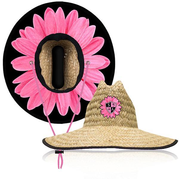 Under Brim Straw Hat | Pink Daisy | SA Pink Daisy