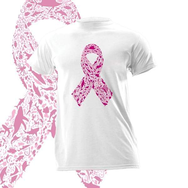 Cotton Short Sleeve | Breast Cancer Awareness | Pink Ribbon | White