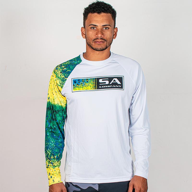 Performance Long Sleeve W/ Mesh | White | 1 Sleeve-Mahi | Mahi Fade