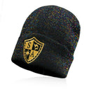SA Beanie | Black Rainbow Shimmer | Gold Shield
