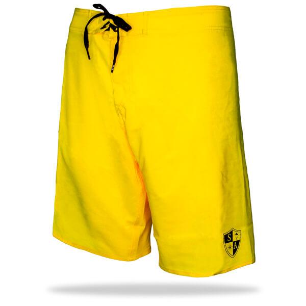Board Shorts | Solid Neon Yellow | Black SA Shield