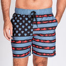 Swim Trunks | Blackout Fins & Stripes