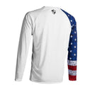Performance Long Sleeve W/ Mesh | White | 1 Sleeve-American Flag