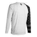Performance Long Sleeve W/ Mesh | White | Blackout American Flag Sleeve