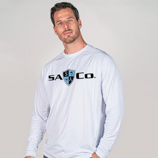 Performance Long Sleeve | White |SA Company Blue Logo