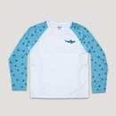 Kids Performance Long Sleeve W/ Mesh | White | 2-Sleeve Baby Shark