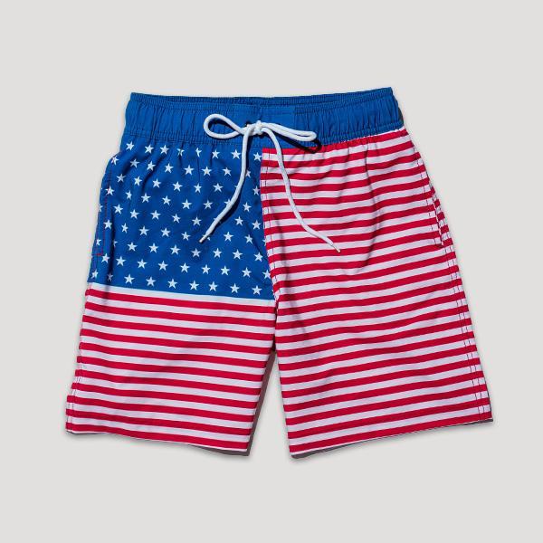 Kids Swim Trunks | Stars And Pinstripes