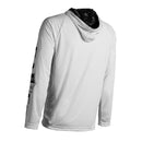 Long Sleeve Hooded PERFormance Long Sleeve W/Mesh | White | Inner Hood-B/O American Flag