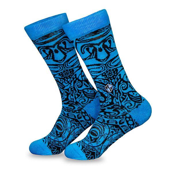 Woven Socks | Crew | Polynesian | Blue