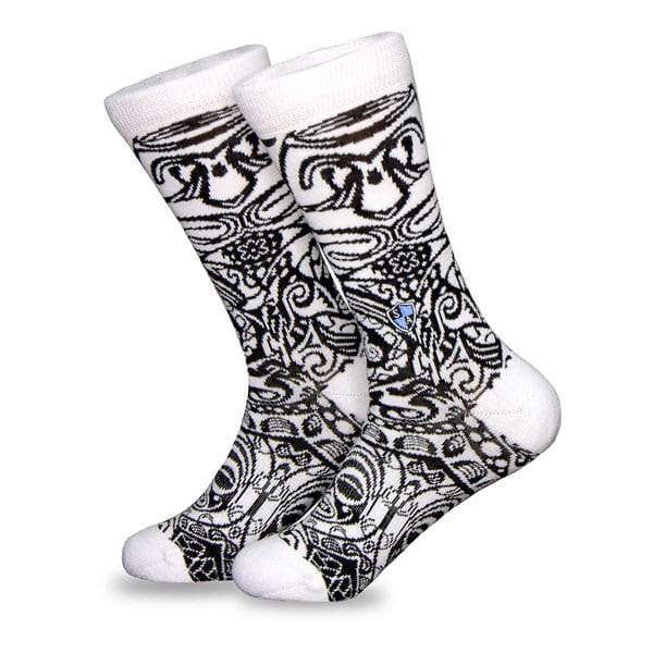 Woven Socks | Crew | Polynesian | Black & White