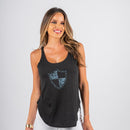 Womens Relaxed Tank | Black | Tidal Waves Shield